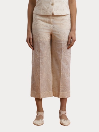 ζιπ κιλοτ ezzea embroidered beige ezzea σε προσφορά