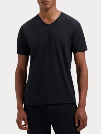 t-shirt dstrezzed ds_stewart slub jersey v-neck black σε προσφορά