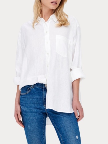 πουκαμισο only tokyo l/s linen blend shirt pnt bright white σε προσφορά