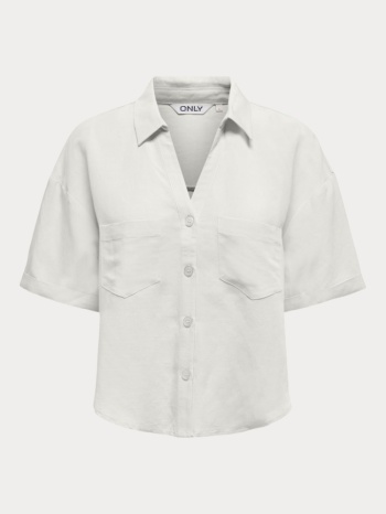 πουκαμισο only windy life s/s linen blend pnt cloud dancer σε προσφορά