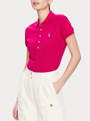 πολο polo ralph lauren julie slim fit stretch pink polo σε προσφορά