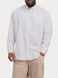 πουκαμισο jack & jones jjeoxford l/s s21 pls ensign crockery stripes (μεγαλα μεγεθη) jack&jones