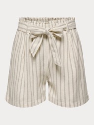 shorts only lima hw linen bl belt pnt cloud dancer/stripes only