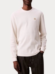 long sleeve calvin klein waffle crewneck tofu calvin klein