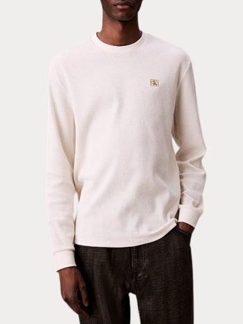 long sleeve calvin klein waffle crewneck tofu calvin klein σε προσφορά