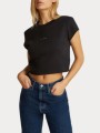 t-shirt calvin klein monogram baby tee ribbed black calvin klein