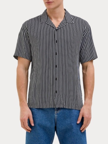 πουκαμισο jack & jones jrebwater stripe resort ss black σε προσφορά