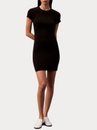 φορεμα calvin klein ss co contour 1x1 rib mini black calvin klein