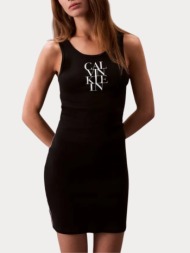 φορεμα calvin klein monologo tank dress black calvin klein