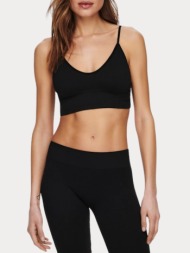 τοπ only vicky rib seamless vneck black only