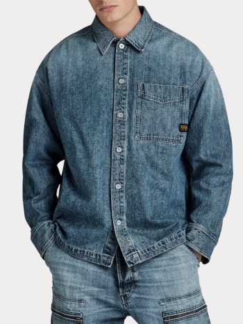 overshirt g-star boxy fit long sleeve faded monsoon denim σε προσφορά