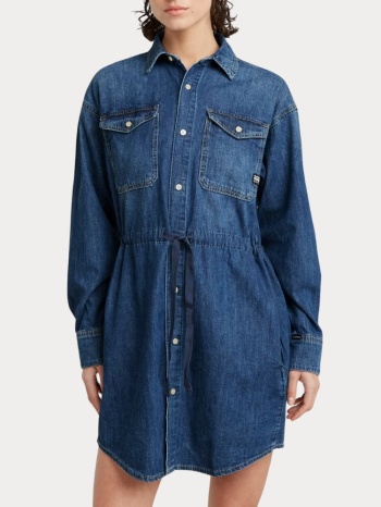 φορεμα g-star relaxed drawcord denim dress faded noosa blue σε προσφορά