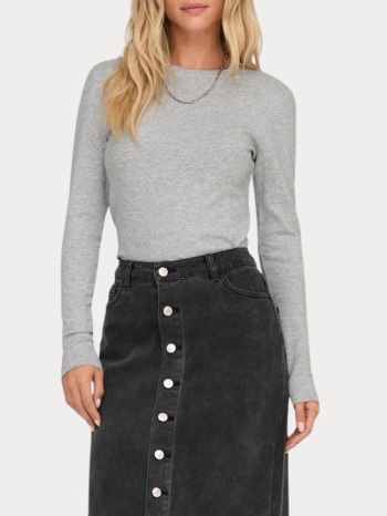 τοπ only riley o-neck l/s jrs light grey melange only σε προσφορά