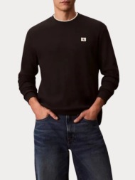 long sleeve calvin klein waffle crewneck black calvin klein