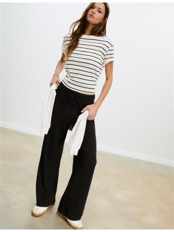 stradivarius παντελόνι jogger φαρδύ μπαντζάκι μαύρο m