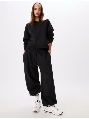 stradivarius φούτερ με στρογγυλή λαιμόκοψη μαύρο xs