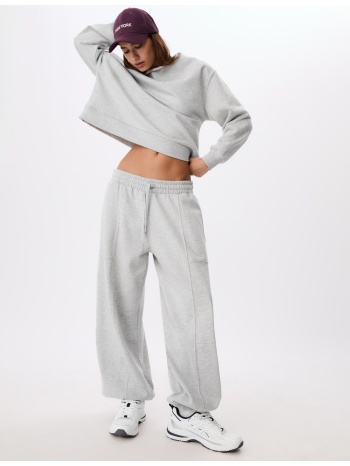 stradivarius φούτερ με στρογγυλή λαιμόκοψη γκρι μελανζέ xs