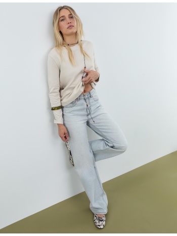 stradivarius βασική βαμβακερή μπλούζα κανονικής γραμμής