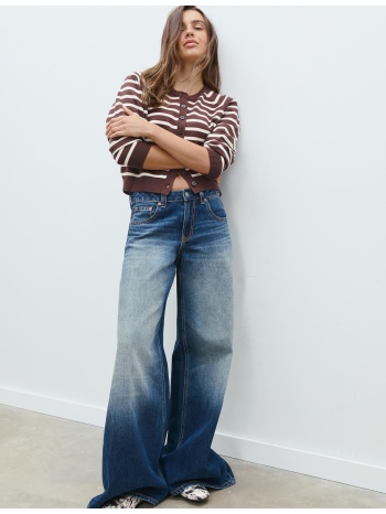 stradivarius πλεκτή ζακέτα με κουμπιά και μανίκι ρεγκλάν