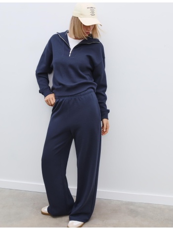 stradivarius παντελόνι jogger φαρδύ μπαντζάκι σκούρο μπλε xl