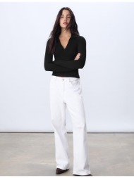 stradivarius μπλούζα πόλο χωρίς ραφές μαύρο s