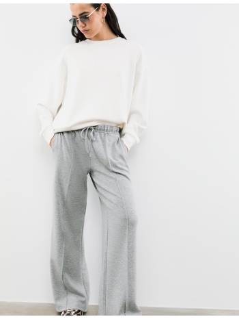 stradivarius παντελόνι φαρδύ μπαντζάκι με ραφή απαλής υφής