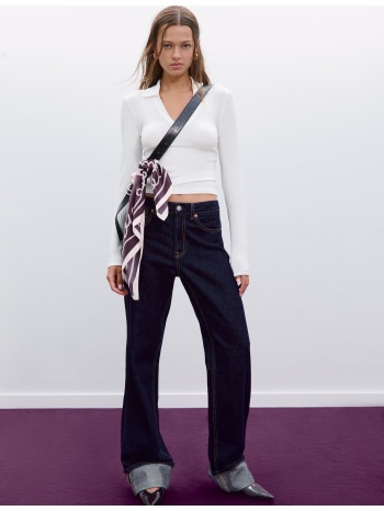 stradivarius μπλούζα πόλο χωρίς ραφές εκρού l