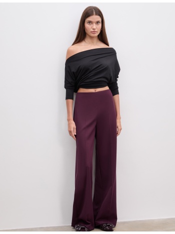 stradivarius ριχτό παντελόνι για ντύσιμο μελιτζανί 44