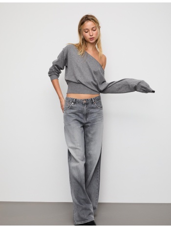 stradivarius πλεκτό πουλόβερ ζέρσεϊ με λαιμόκοψη χαμόγελο