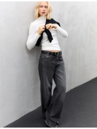 stradivarius βασικό μπλουζάκι με ψηλό γιακά εκρού m