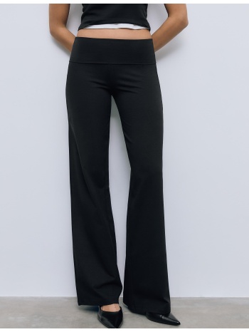 stradivarius κολάν με γυριστή μέση μαύρο m