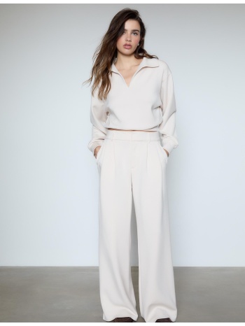 stradivarius φούτερ με απαλή υφή πέτρα l