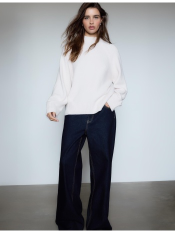 stradivarius βασικό πλεκτό πουλόβερ πέτρα m