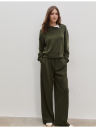 stradivarius φούτερ με πλαινό φερμουάρ απαλής υφής m