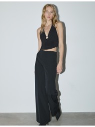 stradivarius ρευστό παντελόνι για ντύσιμο μαύρο 42