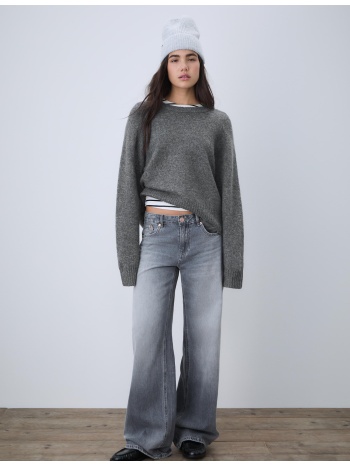 stradivarius βασικό πουλόβερ από απαλό πλεκτό ανθρακί m