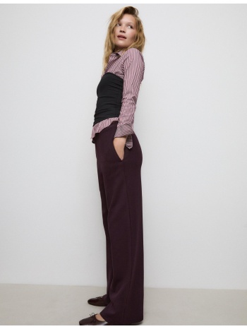 stradivarius jogger παντελόνι με φαρδύ μπαντζάκι μωβ m