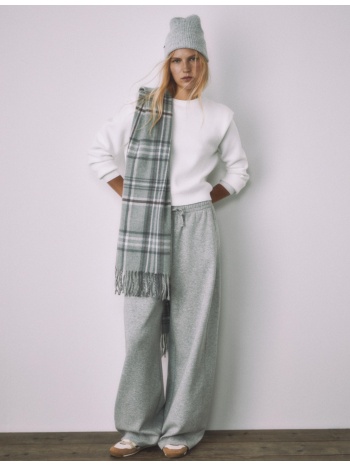 stradivarius πλεκτό πουλόβερ με βάτες εκρού s