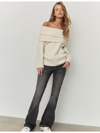 stradivarius ασύμμετρο πλεκτό πουλόβερ με ακάλυπτους ώμους