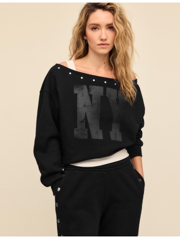 stradivarius φούτερ με τρουκς μαύρο l