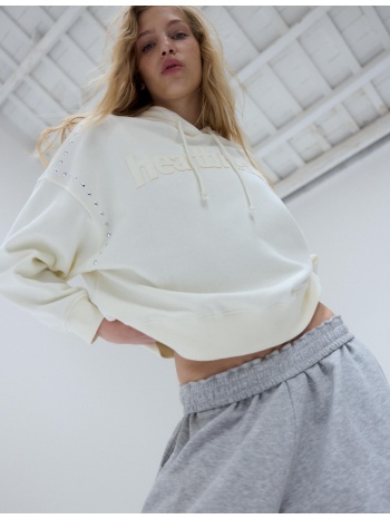 stradivarius φούτερ με κουκούλα και κέντημα με καρφιά εκρού σε προσφορά