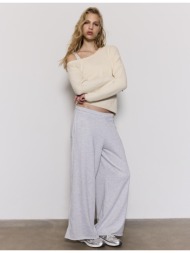 stradivarius ασύμμετρο πλεκτό πουλόβερ εκρού l