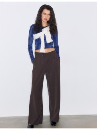 stradivarius μπλούζα basic με μακρύ μανίκι, βαμβακερή, ριγέ μπλε ελεκτρίκ l