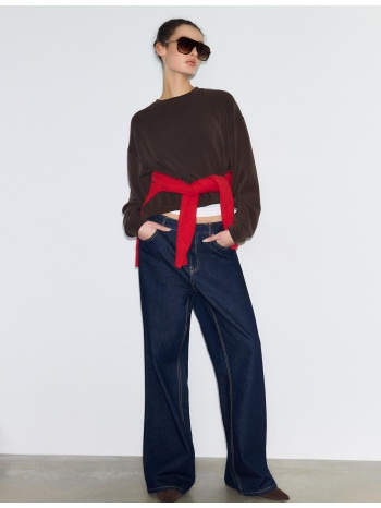 stradivarius βασικό φούτερ απαλής υφής καφέ xl