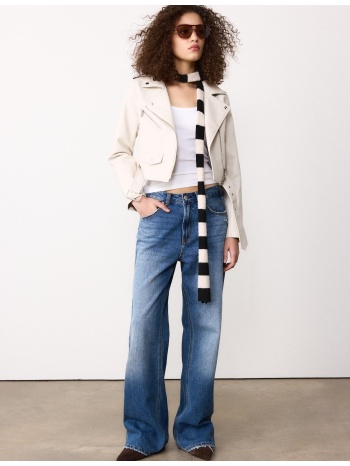 stradivarius μπουφάν biker με ζώνη με όψη δέρματος του