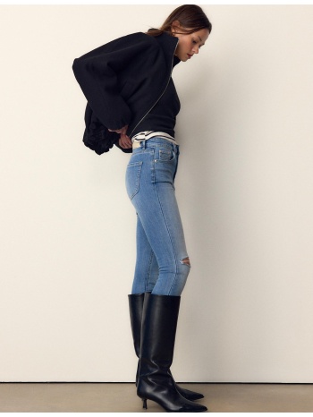 stradivarius d07 τζιν παντελόνι skinny regular waist μπλε