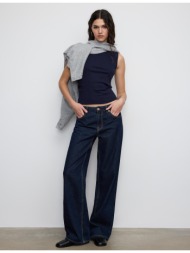 stradivarius αμάνικη μπλούζα basic navy blue s