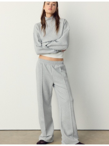 stradivarius παντελόνι jogger απαλής υφής interlock γκρι σε προσφορά