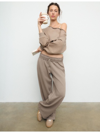 stradivarius ίσιο παντελόνι jogger με όψη ξεβαμμένου m