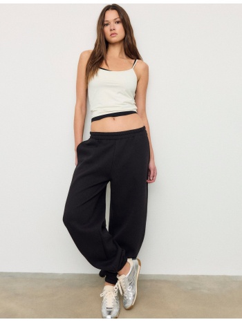 stradivarius jogger παντελόνι boyfriend μαύρο s